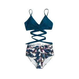 Latest Design Animal Print High Waist Sexy Three Piece <b>Bikini</b> <b>Set</b> for Women with Breathable Quick Dry Fabric <b>Triangle</b> Bra Style - Product Image 4
