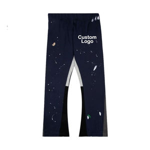 Pantalones de chándal personalizados de alta calidad para hombre, pantalones de chándal rectos de lona con cintura elástica acampanados informales para correr - Product Image 3