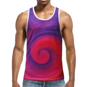 Camiseta sin mangas personalizada de alta calidad para hombre, nuevo estilo, ropa deportiva de punto transpirable de Color sólido con estampado decorativo - Product Image 1