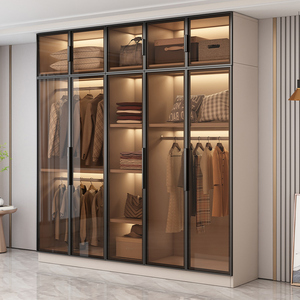 Tủ quần áo gỗ hiện đại có thể điều chỉnh, cửa kính, dành cho phòng ngủ, phòng khách, nội thất biệt thự và khách sạn - Product Image 4