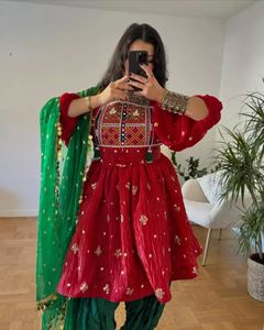 Robe en soie afghane faite à la main de haute qualité pour femmes vêtements vintage traditionnels pour l'été meilleur matériel-0702 - Product Image 6