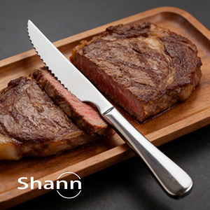 Couteaux à steak Manemi en acier inoxydable 22,5 x 2,05 cm, poli miroir, compatibles lave-vaisselle, vaisselle de luxe moderne - Product Image 6