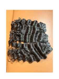 Extensiones de cabello humano virgen de un solo donante sin procesar, encaje HD ondulado indio alineado con cutícula Natural 100%, trama plana con estilo - Product Image 2