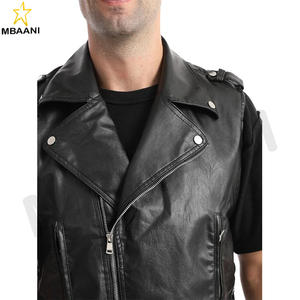 Fashion Men's Faux Leather PU Motor <b>Biker</b> Vest Zippers Slim Fit Sleeveless <b>Waistcoat</b> - Product Image 5