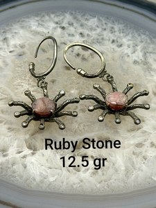 Boucles d'oreilles en argent sterling 925 avec améthyste, faites à la main, luxueuses, personnalisables avec n'importe quelle pierre - Product Image 3