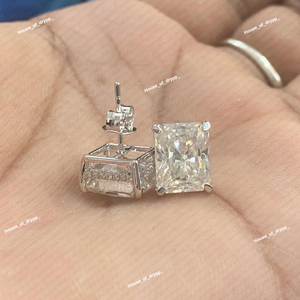 ตุ้มหูเพชรเม็ดเดี่ยวสีขาวสำหรับผู้ชายและผู้หญิง - Product Image 2