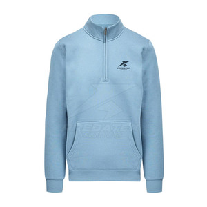 Pull décontracté d'hiver à col montant et fermeture éclair quart de tour, en tissu léger et respirant en mélange de coton - Product Image 3