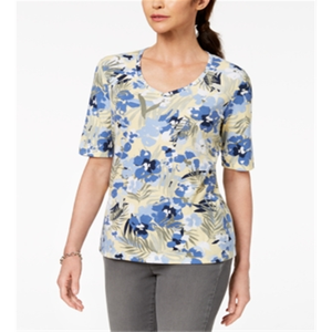 เสื้อคอวีพิมพ์ลายลำลอง แบรนด์แคร์น สกอตต์ สีฟ้า ไซส์ XXL สำหรับฤดูร้อน - Product Image 1