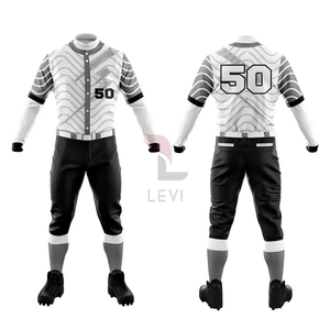 Ensemble de maillots de baseball et de softball personnalisés pour adultes, imprimés numériquement, respirants, antibactériens, en Spandex/Coton – Vente en gros - Product Image 4