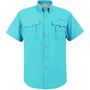 Camisas de Pesca Personalizadas con Logotipo, Cierre de Botones, Color Azul Rey, Protección UV SPF50, Secado Rápido, Manga Corta, con Bolsillo para Hombre - Product Image 3