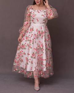 NOUVELLE ROBE ANARKALI FANTAISIE MODERNE EN TISSU RÉCHÉ DÉFINI COMME UN FILET, POUR SOIRÉE, AVEC SÉCHAGE RAPIDE - Product Image 5