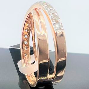 Anillo de Aniversario Elegante de Oro Blanco de 14K y 18K con Diamante de Corte Brillante y Piedra Natural Rosa para Mujer, Certificado por Terceros - Product Image 2