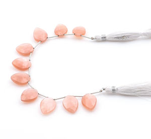 ลูกปัดอัญมณีเหลี่ยมเพชรพลอยพีชธรรมชาติแบบหลวมสำหรับทำเครื่องประดับราคามาก - Product Image 3