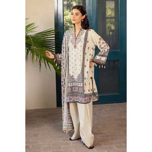 Conjunto de 3 piezas de Salwar Kameez Anarkali con estampado Jacquard, Dupatta con rayas Zari, algodón elástico informal para mujer - SP-52085 - Product Image 6