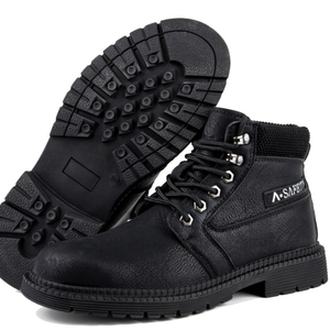 Industriële veiligheidsschoenen met stalen neus Mode Anti-smashing Lichtgewicht ademende sneakers Leren werkschoenen voor heren - Product Image 5