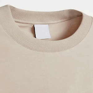 T-shirt en tricot à col rond personnalisé avec logo pour homme, en coton/fibre de bambou, service OEM avec poche avant unie, design uni, version 2023 - Product Image 5