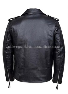 Chaqueta de Motociclista Clásica Personalizada al por Mayor para Hombre, Chaqueta de Cuero Genuino de Primera Calidad con Capucha, Diseño para Invierno - Product Image 2
