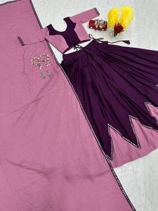 Último diseñador de alta calidad FabZone algodón encaje espejo trabajo Lahenga Choli estampado étnico para adultos bodas indio paquistaní - Product Image 4