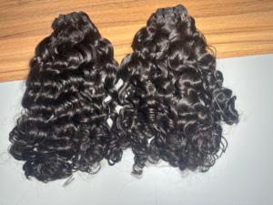 Paquetes de cabello Remy virgen de templo indio de alta calidad directo de la India Raw Baby Curly Los mejores precios al por mayor: No modelo permanente - Product Image 4