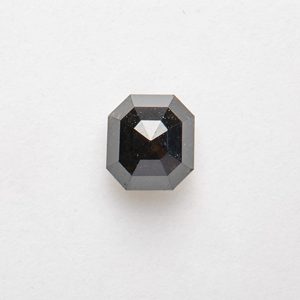 Diamante natural de 0.49 ct, corte Asscher, color sal y pimienta, claridad excelente/buena, diamante suelto para la fabricación de joyas - Product Image 1