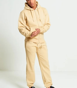 Conjuntos de chándal de 2 piezas informales para hombre, chaqueta de manga larga con cremallera completa, 100% algodón, diseño personalizable, Color, talla, Logo, Color sólido - Product Image 4