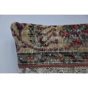 16x16 Beige Laine Kantha Patchwork Oreiller De Luxe Vintage Floral Tissé Coussin pour Literie Plancher Rustique Carré 18x18 Floral - Product Image 2
