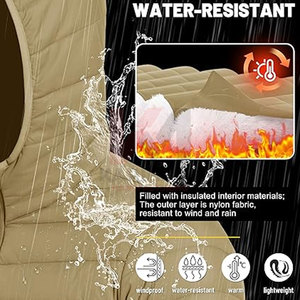 Wholesale Mens Insulated Puffer Jacket Quilted Lightweight Winter <b>Coat</b> Water Resistant Fabric Hood Custom Colors Logo - Product Image 3