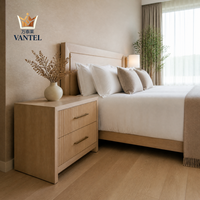 Table de chevet de luxe pour hôtel, table de nuit moderne en bois avec tiroir de rangement pour mobilier de chambre d'hôtes