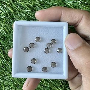 Briolette redondo de cuarzo ahumado de 3-5MM para hacer anillos y colgantes - Product Image 4