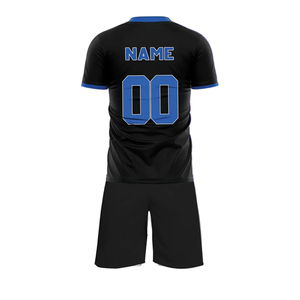 Custom Sublimation <b>Black</b> Blue Soccer Jersey Set High Quality Breathable Quick Dry Team Football Uniform Kit with <b>Socks</b> for <b>Men</b> - Product Image 6