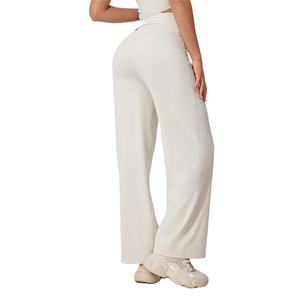 Pantalon à jambes larges, taille haute, pour la course à pied et le yoga, pantalon de sport respirant à séchage rapide pour femmes, pantalon à jambes larges - Product Image 1