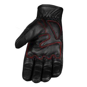 Men's Vintage Goatskin Black Leather Motorbike Gloves Gel Padded Cruiser Street Motorcycle Auto Racing Wear Black Gloves For Men - Product Image 3