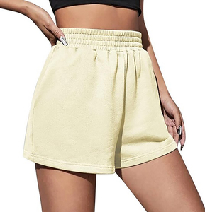 Wholesale High Waist Drawstring <b>Elastic</b> Women's Shorts 100% Cotton Casual Regular Fit Quick-Dry Breathable <b>Lace</b> Pockets Solid - Product Image 2