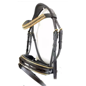 Fancy Handcrafted Premium Leather Horse Brida con Roper Reins Forma anatómica y suave acolchado ajustable con 5 "Bit - Product Image 4