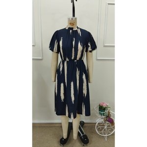 Vestido Midi Estampado de Manga Corta y Cuello Alto para Mujer, Elegante y Casual para Uso Diario, Modelo 32694 - Product Image 5
