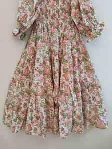 Floral Hand Block Print Kyra Floor-Length Bohemian Cotton V-neck Long Sleeve Party <b>Dress</b> <b>Women</b> Gift Your Loved Short <b>Tunics</b> - Product Image 4