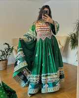 Robes afghanes traditionnelles pour femmes, faites à la main, en dentelle et sequins, maxi, manches longues, coupe trapèze, vintage, respirantes, brodées, décontractées