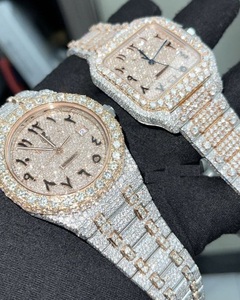 นาฬิกาเพชร Moissanite ขนาด41มม. ดูหรูหรากันน้ำได้สำหรับผู้ชายและผู้หญิง - Product Image 1