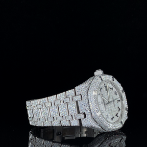 Suministro directo de fábrica Full White Bling Iced Out Diamond Watch para hombres Reloj de pulsera de cuarzo resistente al agua disponible a precio de fábrica - Product Image 3