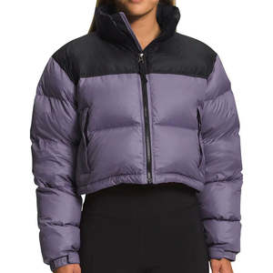 stylish <b>women's</b> puffer <b>jacket</b> breathable warm winter coat regular fit <b>zip</b> <b>up</b> outerwear wholesale custom made high quality - Product Image 3