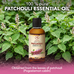 Aromatika Aceite Esencial de Pachulí 100% Puro 100ml Aromaterapia Natural Piel Seca Aroma Dulce Destilado al Vapor - Product Image 1