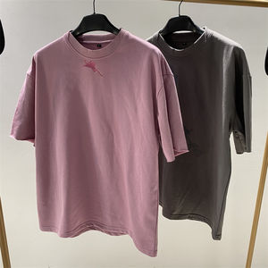 T-shirts à épaules tombantes Impression personnalisée T-shirt en coton épais Broderie surdimensionnée T-shirt à manches courtes pour hommes - Product Image 1