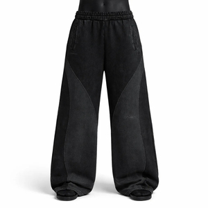 Pantalon de survêtement tendance de haute qualité pour l'hiver, double couche, taille ajustable, personnalisable, avec doublure polaire et cordon de serrage - Product Image 1