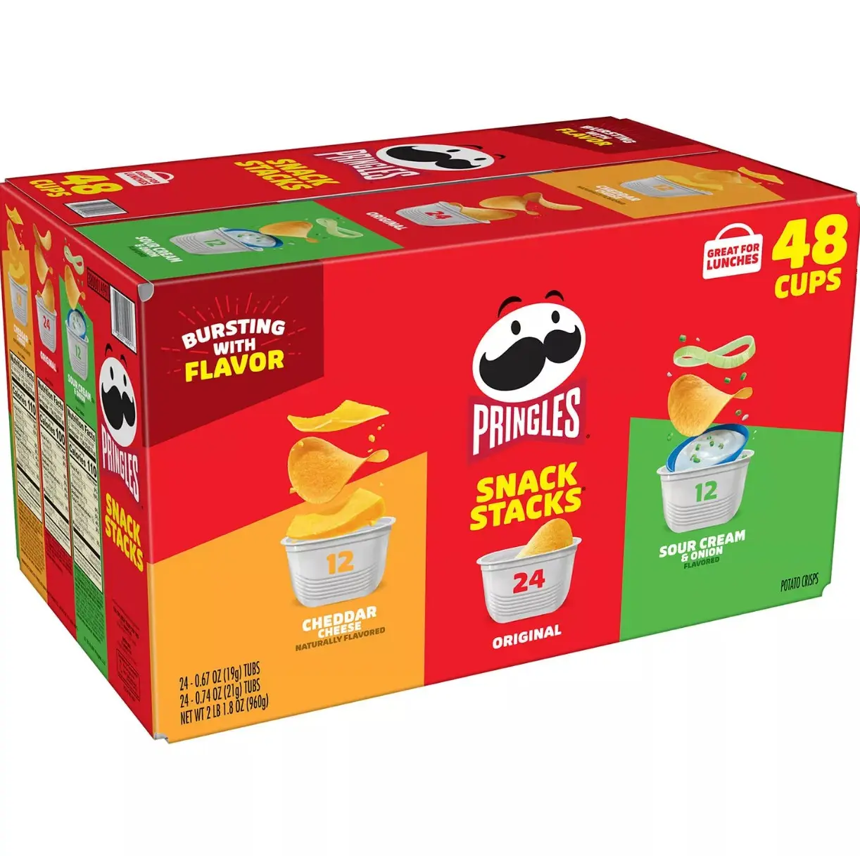 Pringles 칩 스낵 스택 다양한 팩 (48 카운트)