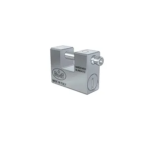 small armoured padlock for rolling shutter hardened high security quality and durability Made in Italy two keys