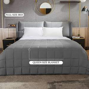 Couverture lestée thérapeutique matelassée rafraîchissante pour adultes, en microfibre respirante avec billes de verre, douce, confortable pour toutes les saisons, idéale pour les voyages - Product Image 3