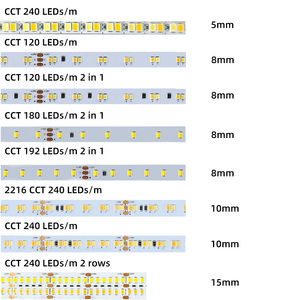 SMD 2835 CCT <span class=keywords><strong>LED</strong></span> Strip ánh sáng 120-240leds/M 12V 24V USB đồng linh hoạt Dimmable cho phòng ngủ tủ bếp môi trường xung quanh trang trí - Product Image 5