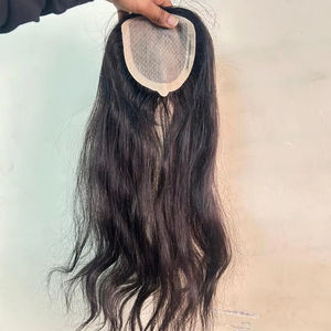 Topper de Cabello Humano Remy Indio de Alta Calidad con Base de Seda y Doble Trama a Máquina para Mujeres - Product Image 1