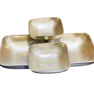 Mesa decorativa con forma de hoja, frutero, mesa de comedor, cuenco multifunción para servir, cuencos de aluminio hechos a mano - Product Image 5