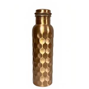 Hammered Texture Real Copper Extra Minerals Involve <b>Water</b> <b>Bottle</b> Full Embossed Direct Drinking Airtight Health Benefits <b>Metal</b> - Product Image 5